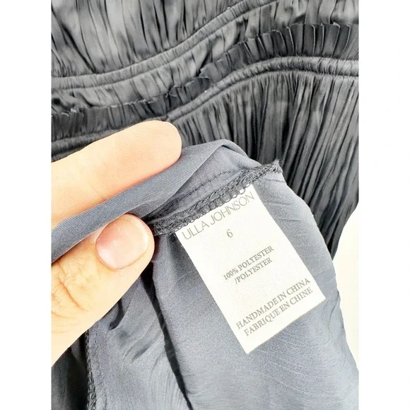 Ulla Johnson Neveah Ruffle Midi Dress Midnight Black Sleeveless Flowy Size 6 - Picture 4 of 6